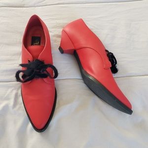 Von D Shoes bright red "Coven II" pointed toe court heels